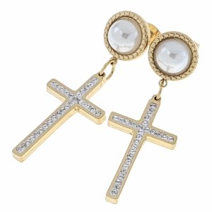 gold earrings made of stainless steel