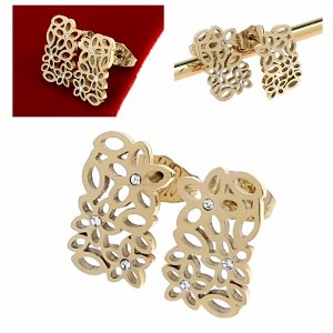 gold earrings made of stainless steel