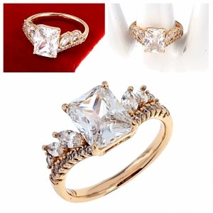 gold ring 18,60mm. gold-plated engagement xuping