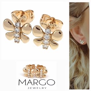 gold plated earrings with exclusive cubic zirconia