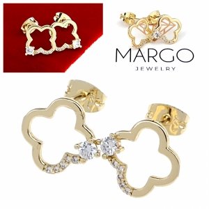 gold plated earrings with exclusive cubic zirconia