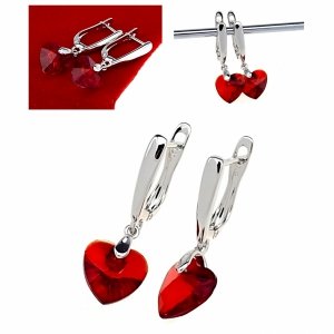 swarovski earrings with white gold plated