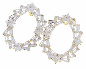gold plated earrings with exclusive cubic zirconia
