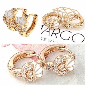 gold plated earrings with exclusive cubic zirconia