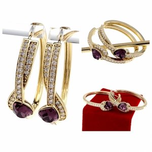 gold plated earrings with exclusive cubic zirconia