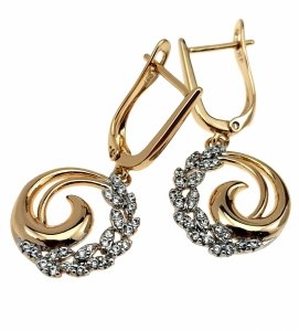 exclusive swarovski gold-plated earrings 