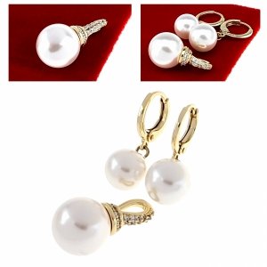 18k gold plated set pendant earrings xuping