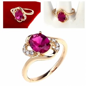 gold ring 18,60mm. gold-plated engagement xuping