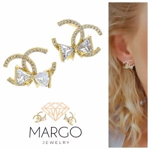 gold plated earrings with exclusive cubic zirconia