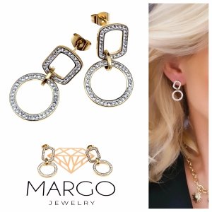 gold earrings made of stainless steel
