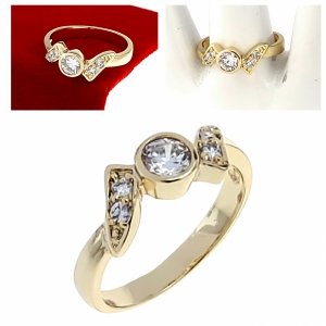 gold ring 18,60mm. gold-plated engagement xuping 