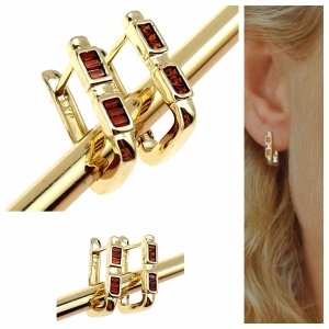 gold plated earrings with exclusive cubic zirconia