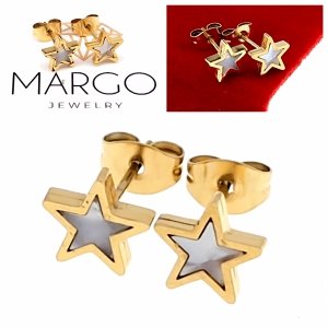 gold earrings made of stainless steel