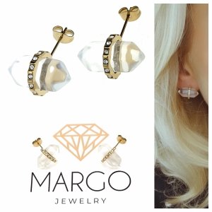 gold earrings made of stainless steel