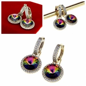 gold plated earrings with exclusive cubic zirconia