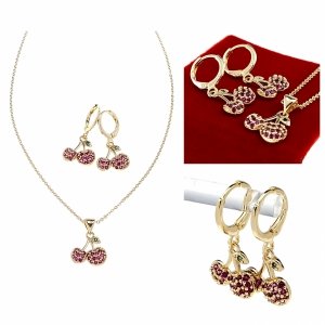 18k gold plated set pendant earrings xuping