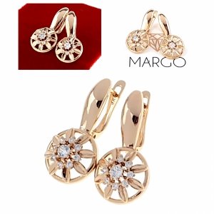 gold plated earrings with exclusive cubic zirconia