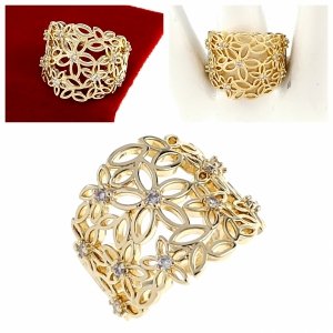 gold ring 17,00mm. gold-plated engagement xuping