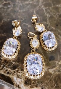 18k gold plated set pendant earrings xuping