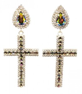EARRINGS GOLD LONG ZIRCONIA WEDDING WEDDING