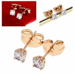 gold plated earrings with exclusive cubic zirconia