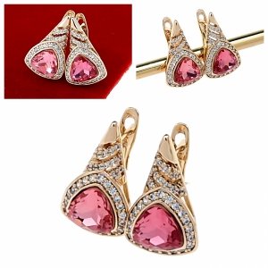 exclusive swarovski gold-plated earrings