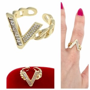 gold ring 17,00mm. gold-plated engagement xuping
