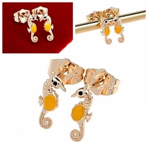 gold plated earrings with exclusive cubic zirconia