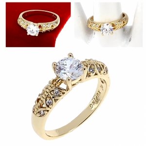 gold ring 18,60mm. gold-plated engagement xuping 