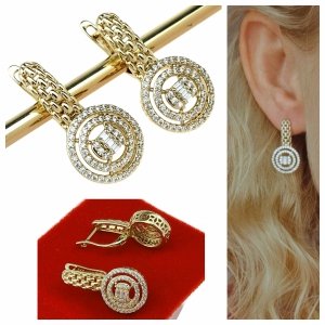 gold plated earrings with exclusive cubic zirconia