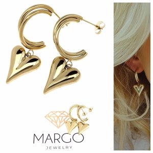gold earrings made of stainless steel