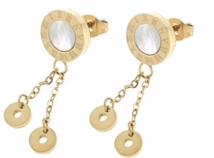 gold earrings made of stainless steel