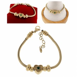 BRACELET GOLD CELEBRITY STAINLESS STEEL 