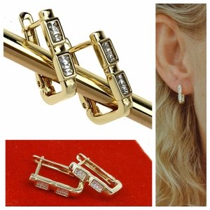 gold plated earrings with exclusive cubic zirconia