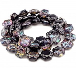 Glass beads faceted strands