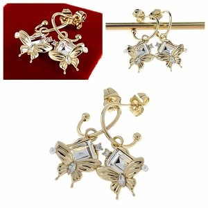 gold plated earrings with exclusive cubic zirconia