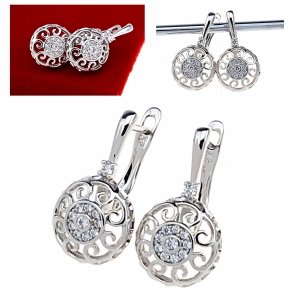 gold plated earrings with exclusive cubic zirconia