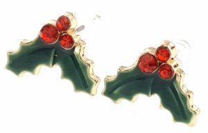 Golden earrings silk flowers