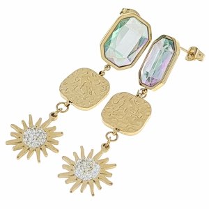 gold earrings made of stainless steel
