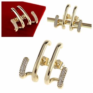 gold plated earrings with exclusive cubic zirconia