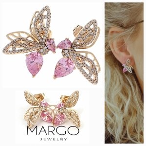 gold plated earrings with exclusive cubic zirconia