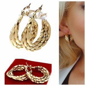 gold earrings made of stainless steel