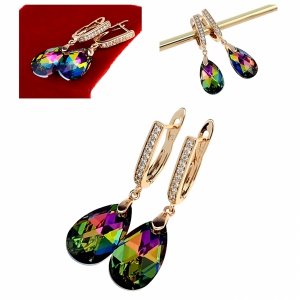 exclusive swarovski gold-plated earrings