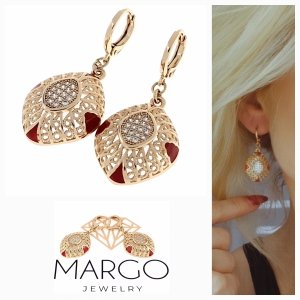 gold plated earrings with exclusive cubic zirconia