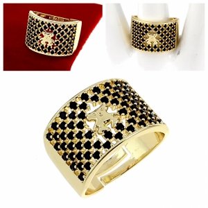 gold ring 17,00mm. gold-plated engagement xuping