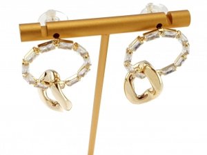 gold plated earrings with exclusive cubic zirconia