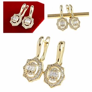 gold plated earrings with exclusive cubic zirconia