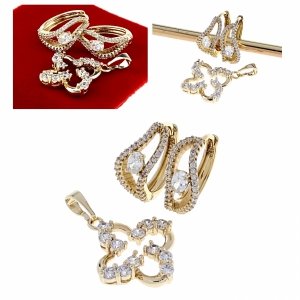 18k gold plated set pendant earrings xuping