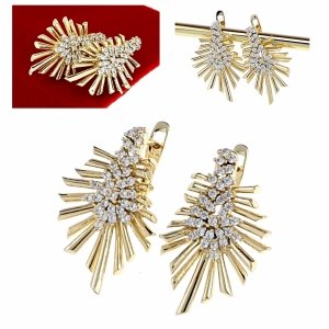 gold plated earrings with exclusive cubic zirconia 