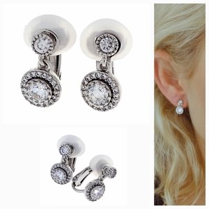 gold plated earrings with exclusive cubic zirconia